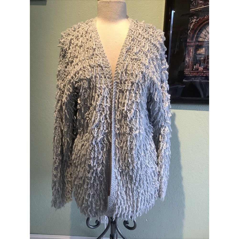 New Cotton On Wilma Wooly Jacket Grey Marle Long Cardigan Size S